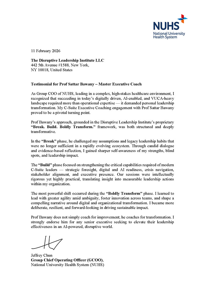 Testimonial by Jeffrey Chun GCOO of NUHS - 11 February 2026